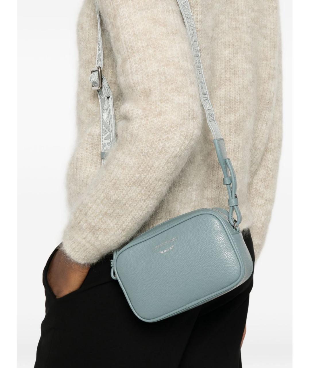 EMPORIO ARMANI Серая сумка через плечо из искусственной кожи, фото 5