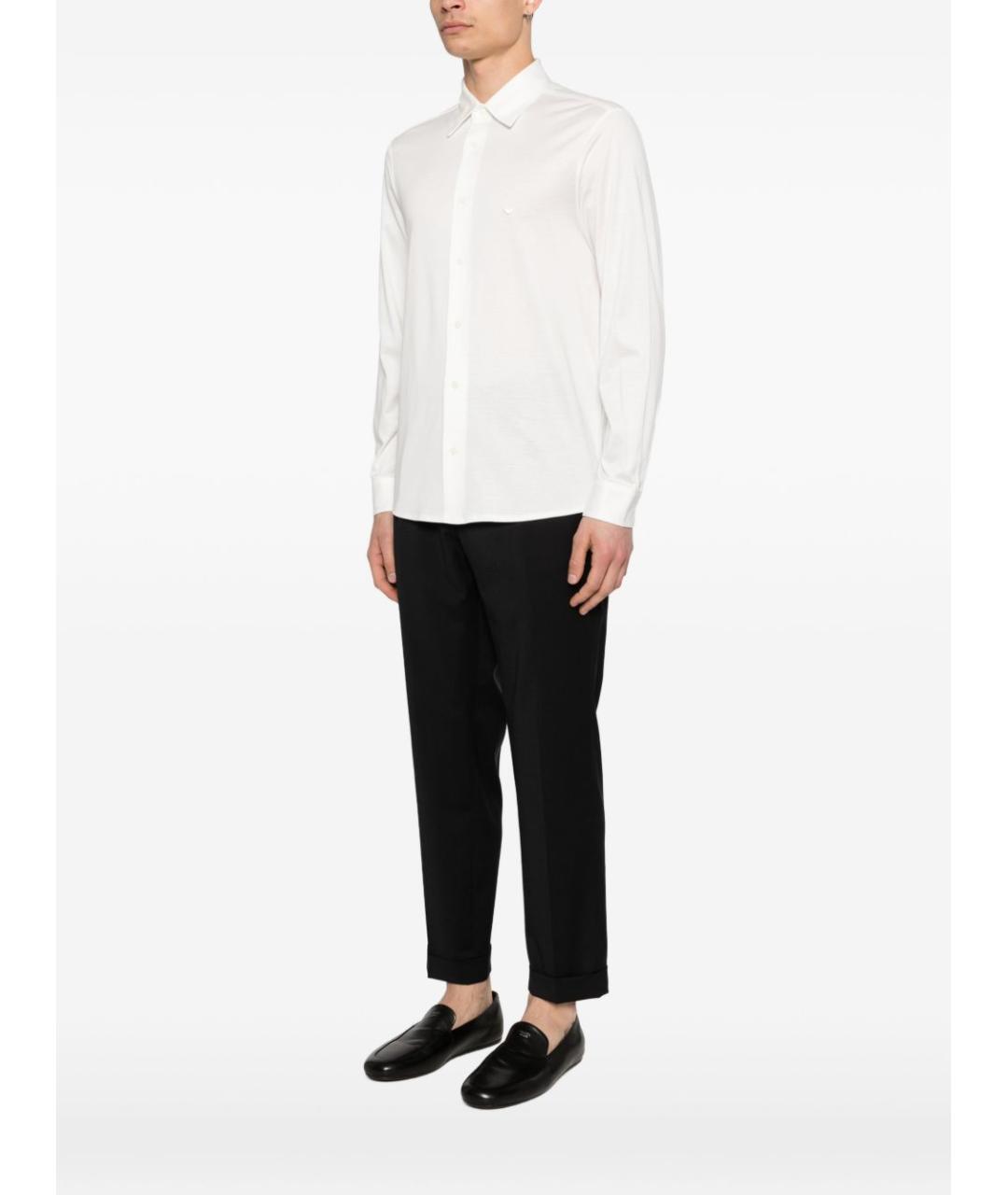 EMPORIO ARMANI Белая хлопковая классическая рубашка, фото 5