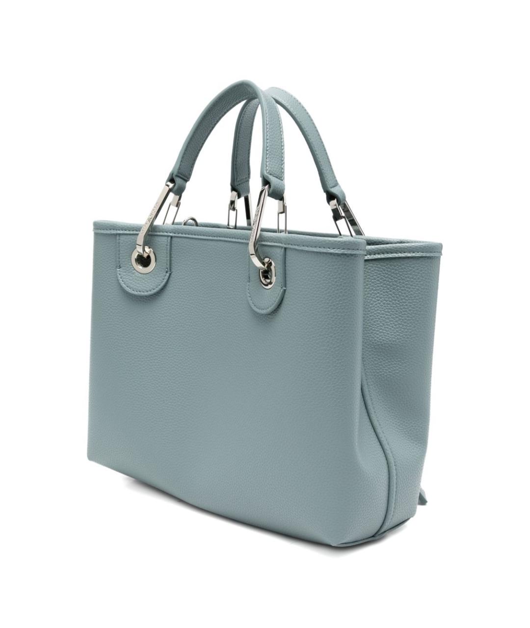 EMPORIO ARMANI Голубая сумка тоут из искусственной кожи, фото 2