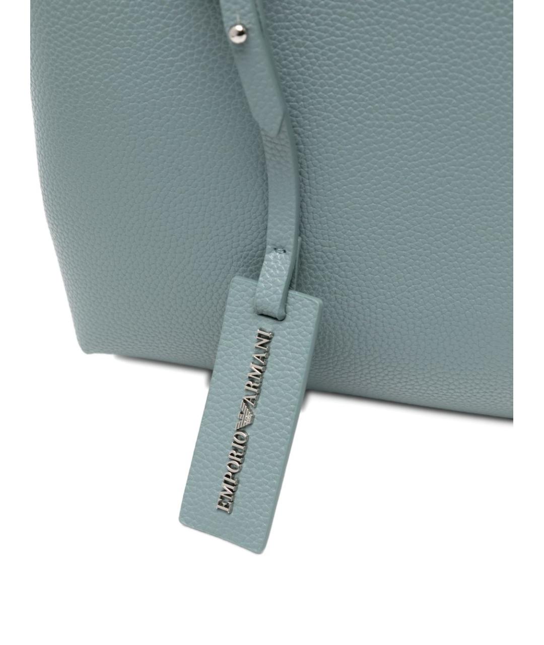 EMPORIO ARMANI Голубая сумка тоут из искусственной кожи, фото 5
