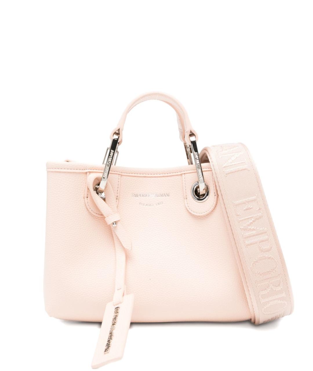 EMPORIO ARMANI Розовая сумка тоут из искусственной кожи, фото 1