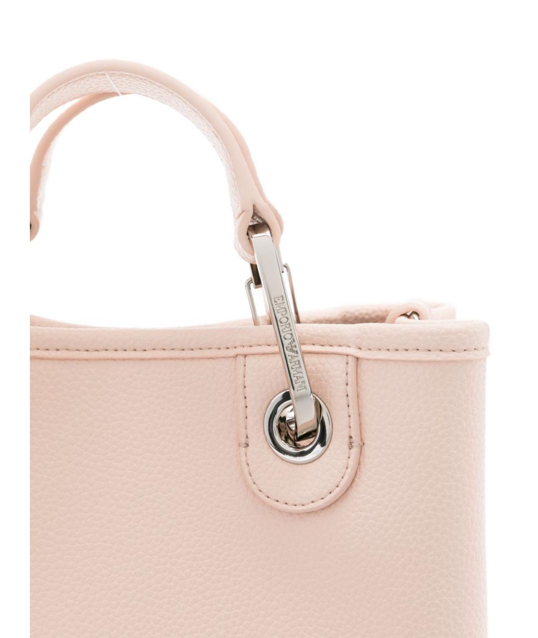 EMPORIO ARMANI Розовая сумка тоут из искусственной кожи, фото 4
