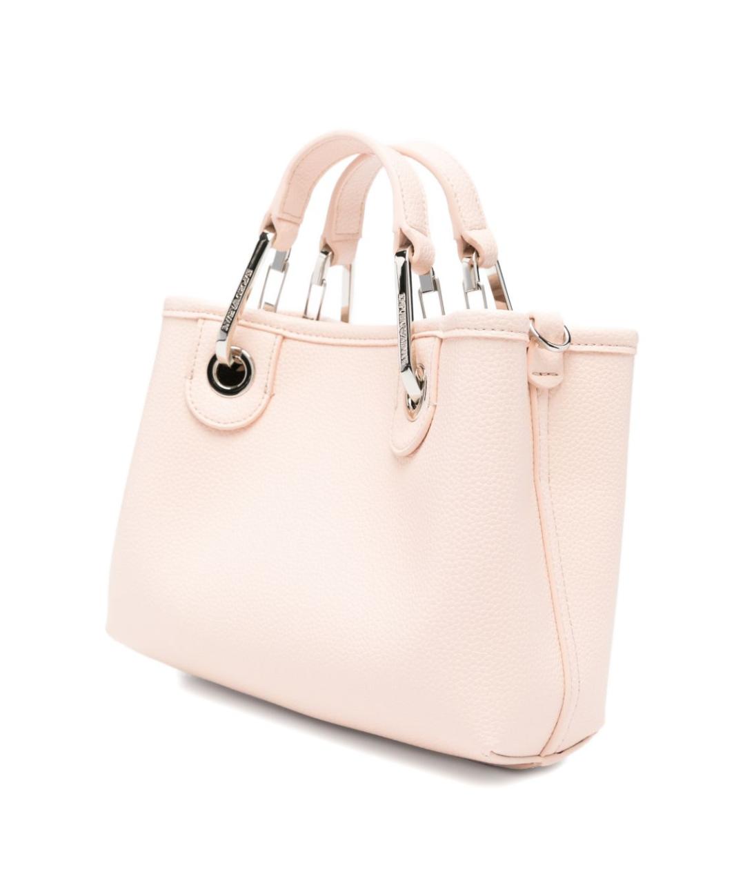 EMPORIO ARMANI Розовая сумка тоут из искусственной кожи, фото 2