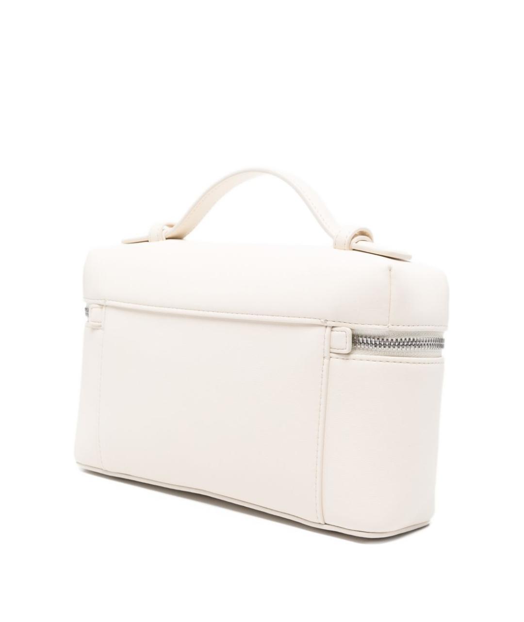 EMPORIO ARMANI Белая кожаная сумка с короткими ручками, фото 2