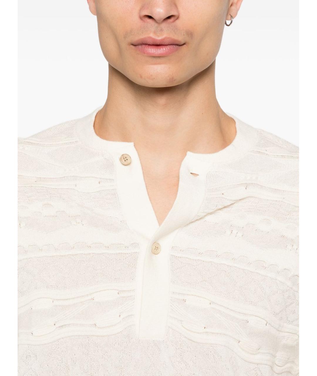 EMPORIO ARMANI Белый хлопковый джемпер / свитер, фото 3