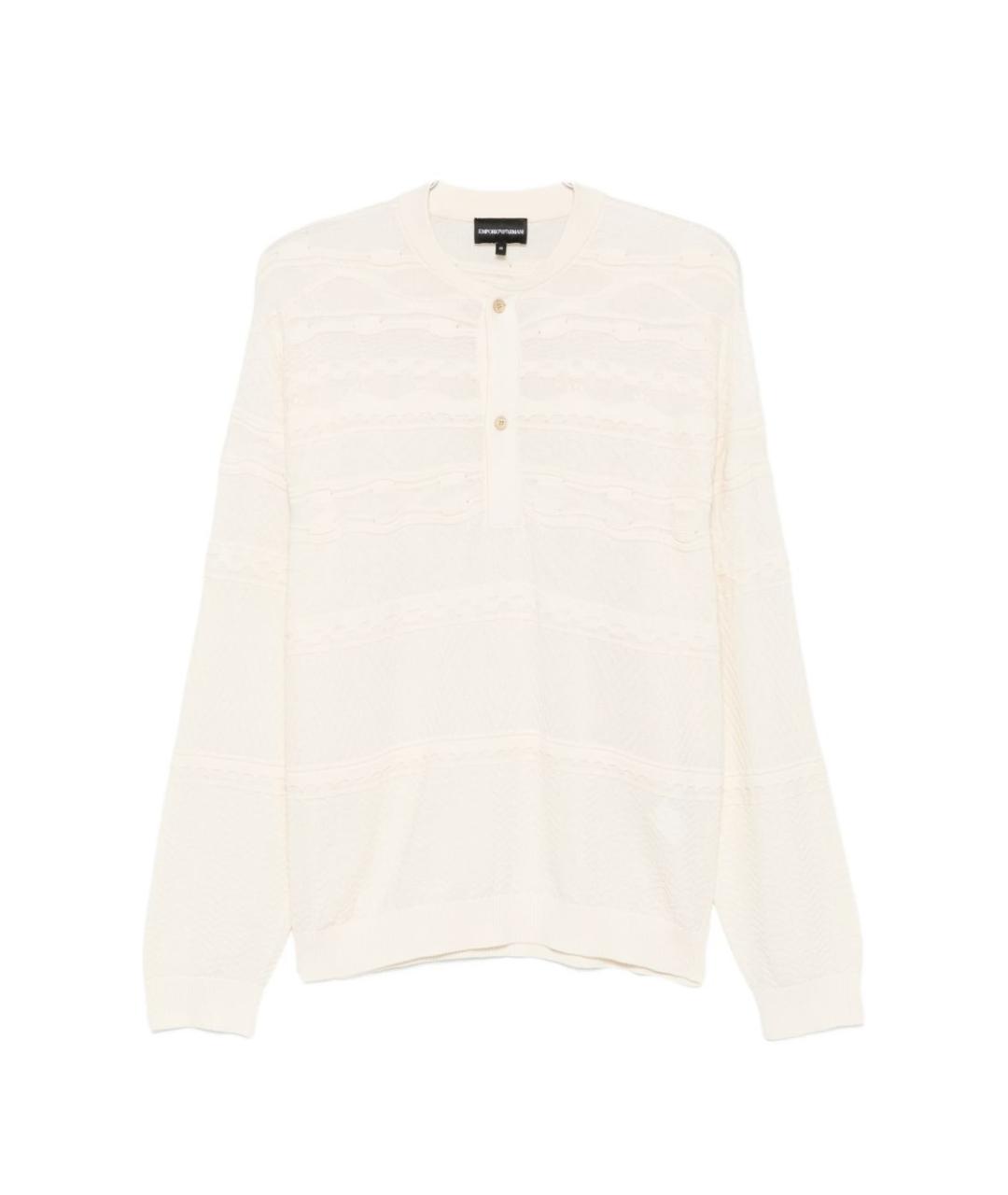 EMPORIO ARMANI Белый хлопковый джемпер / свитер, фото 1