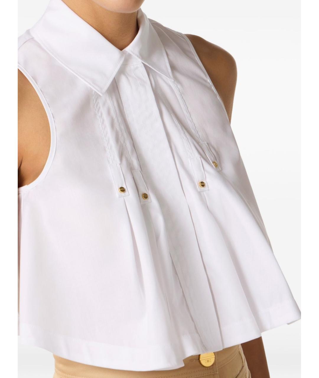 ELISABETTA FRANCHI Белая хлопковая рубашка, фото 4