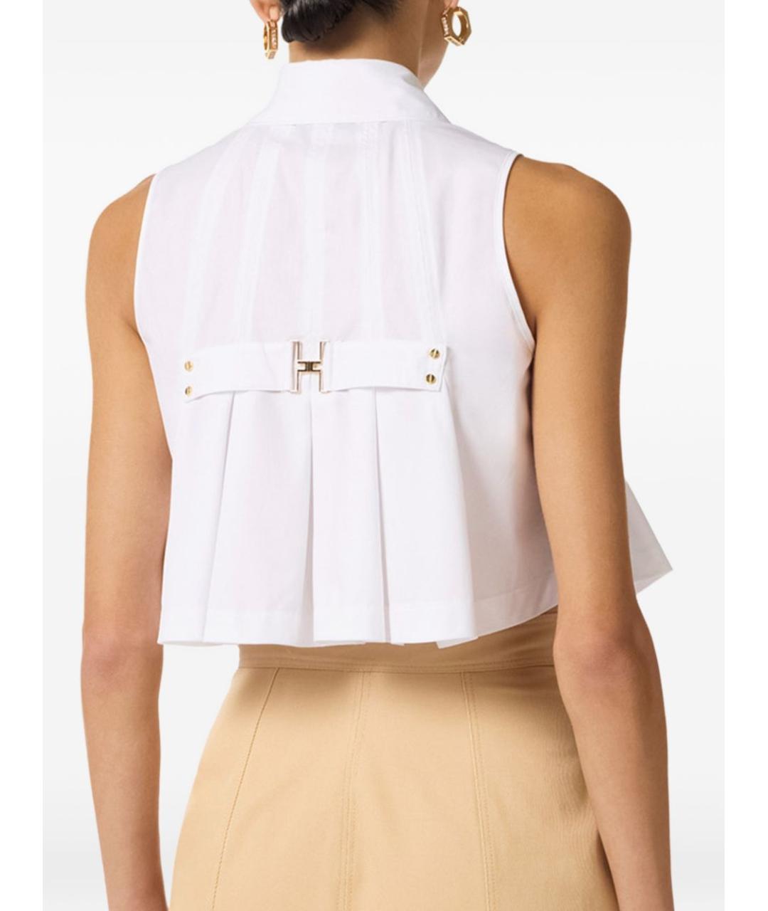 ELISABETTA FRANCHI Белая хлопковая рубашка, фото 2