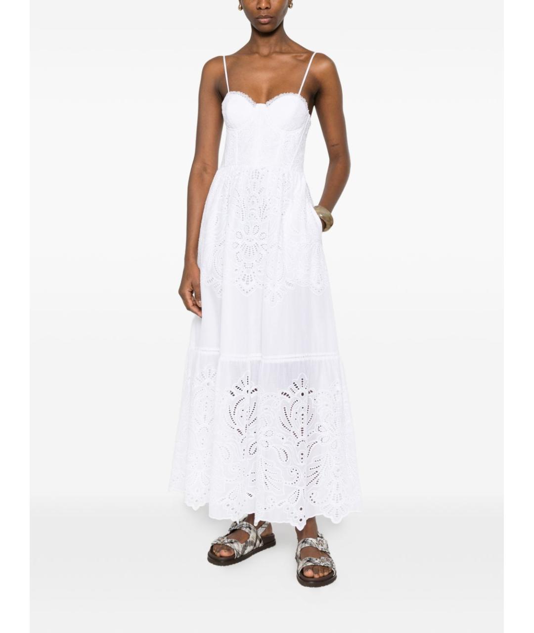 ERMANNO FIRENZE Белое хлопковое повседневное платье, фото 3