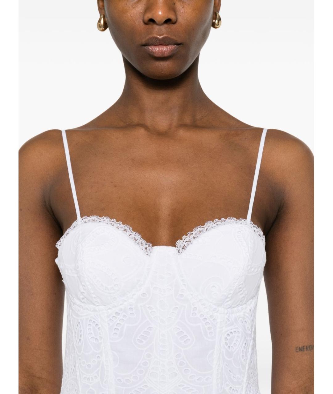 ERMANNO FIRENZE Белое хлопковое повседневное платье, фото 2