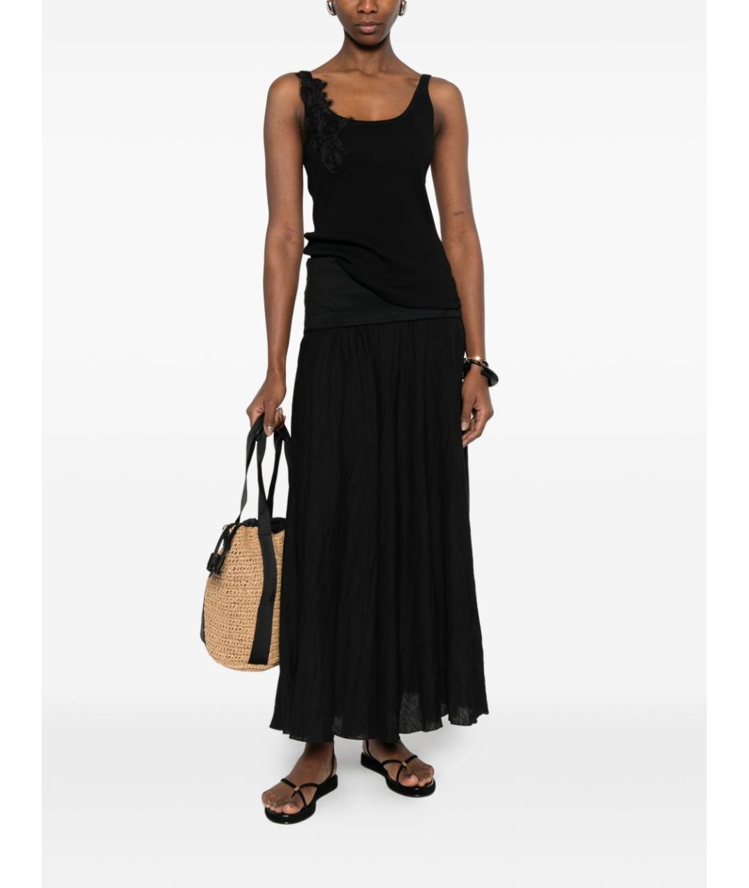 ERMANNO FIRENZE Черная хлопковая майка, фото 4