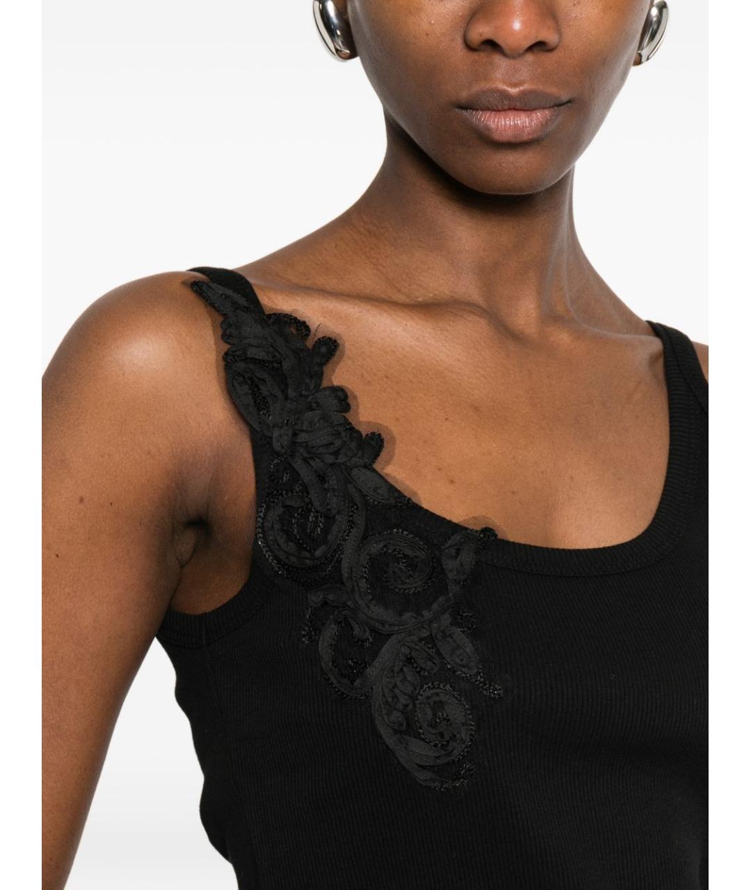 ERMANNO FIRENZE Черная хлопковая майка, фото 2