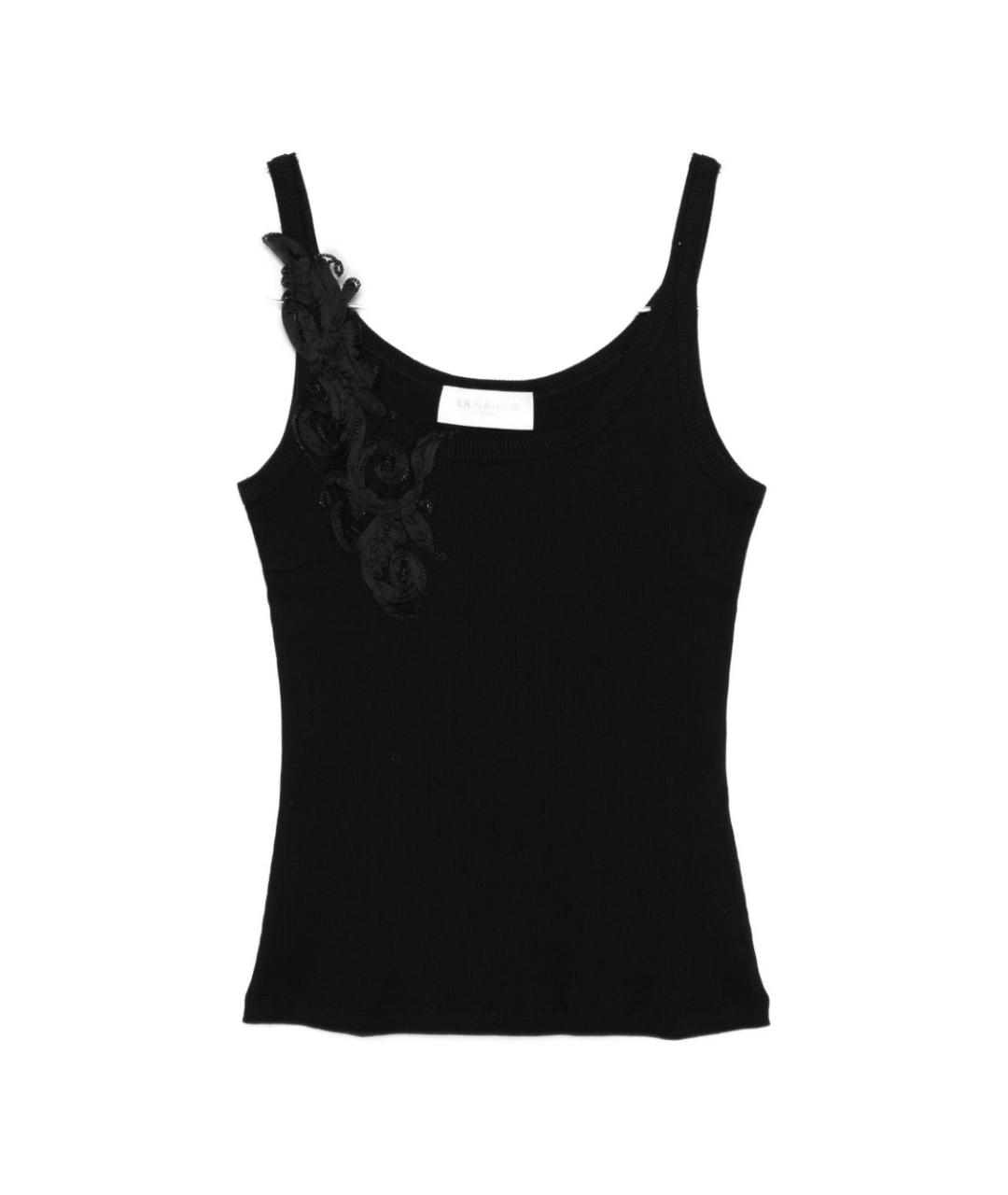 ERMANNO FIRENZE Черная хлопковая майка, фото 1