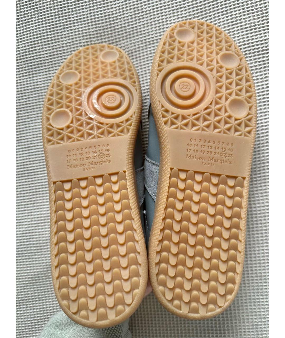 MAISON MARGIELA Голубые кожаные кеды, фото 5