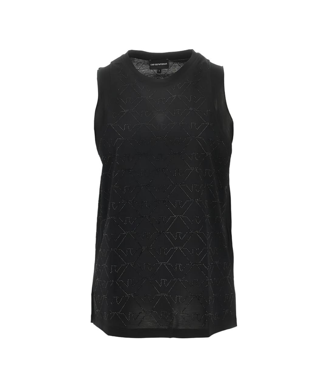 EMPORIO ARMANI Черная хлопковая майка, фото 1