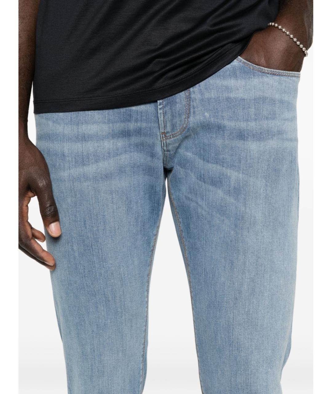 EMPORIO ARMANI Хлопковые прямые джинсы, фото 4