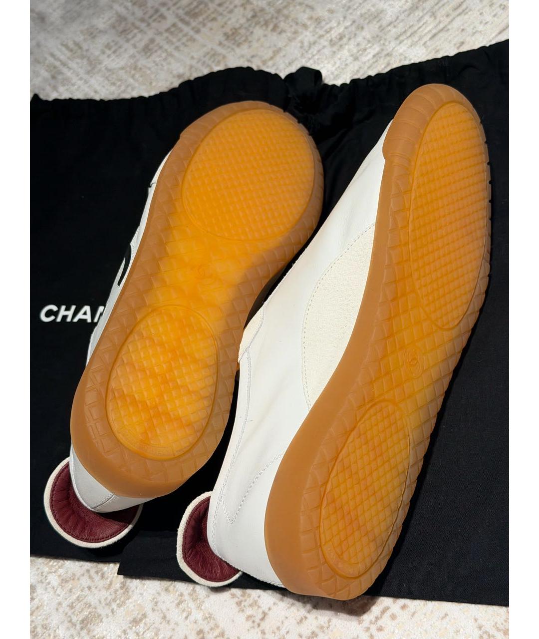 CHANEL Белые кожаные кеды, фото 4