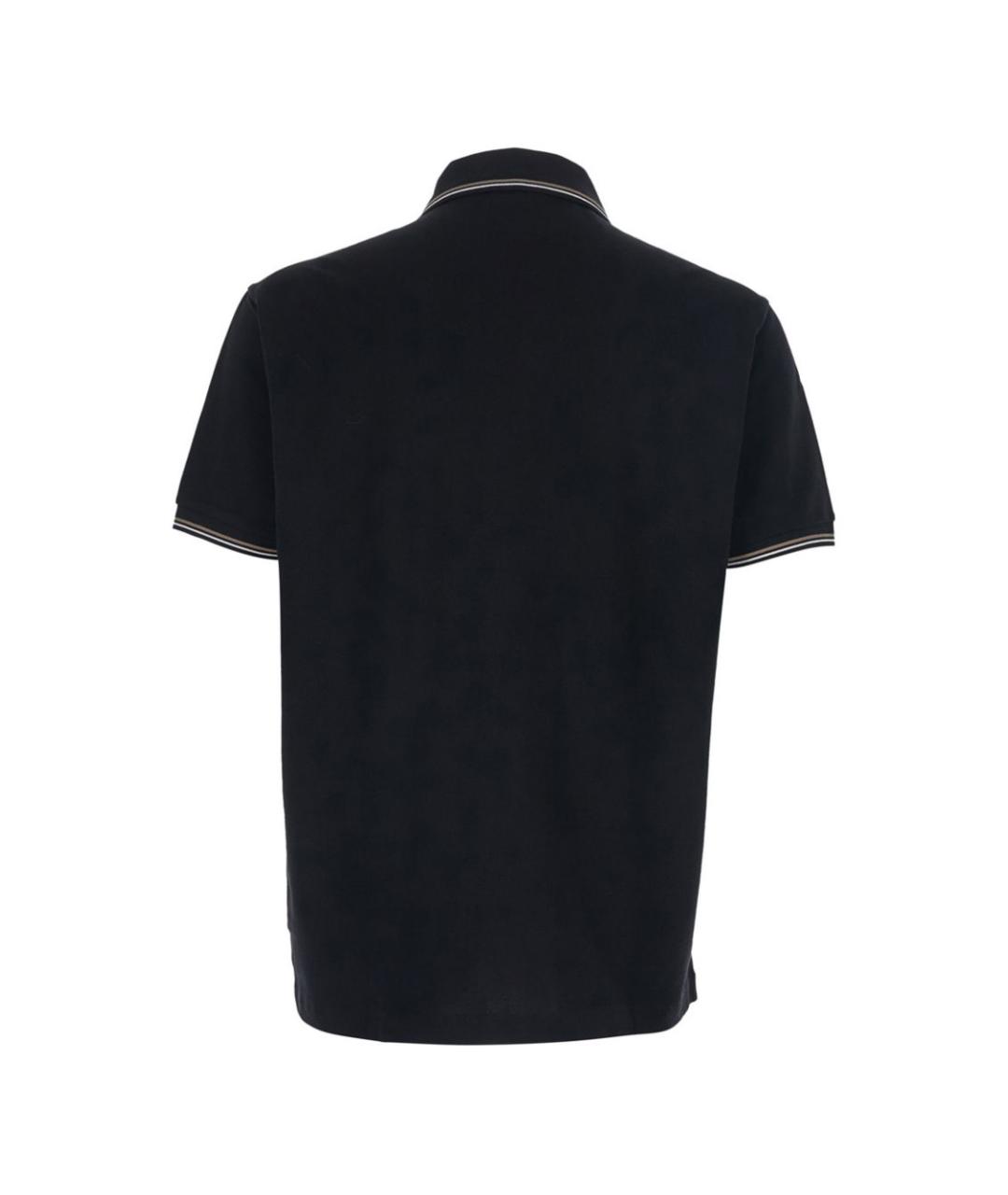 EMPORIO ARMANI Черное хлопковое поло с коротким рукавом, фото 3