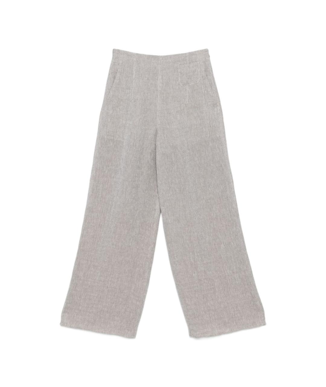 EMPORIO ARMANI Серые льняные прямые брюки, фото 1