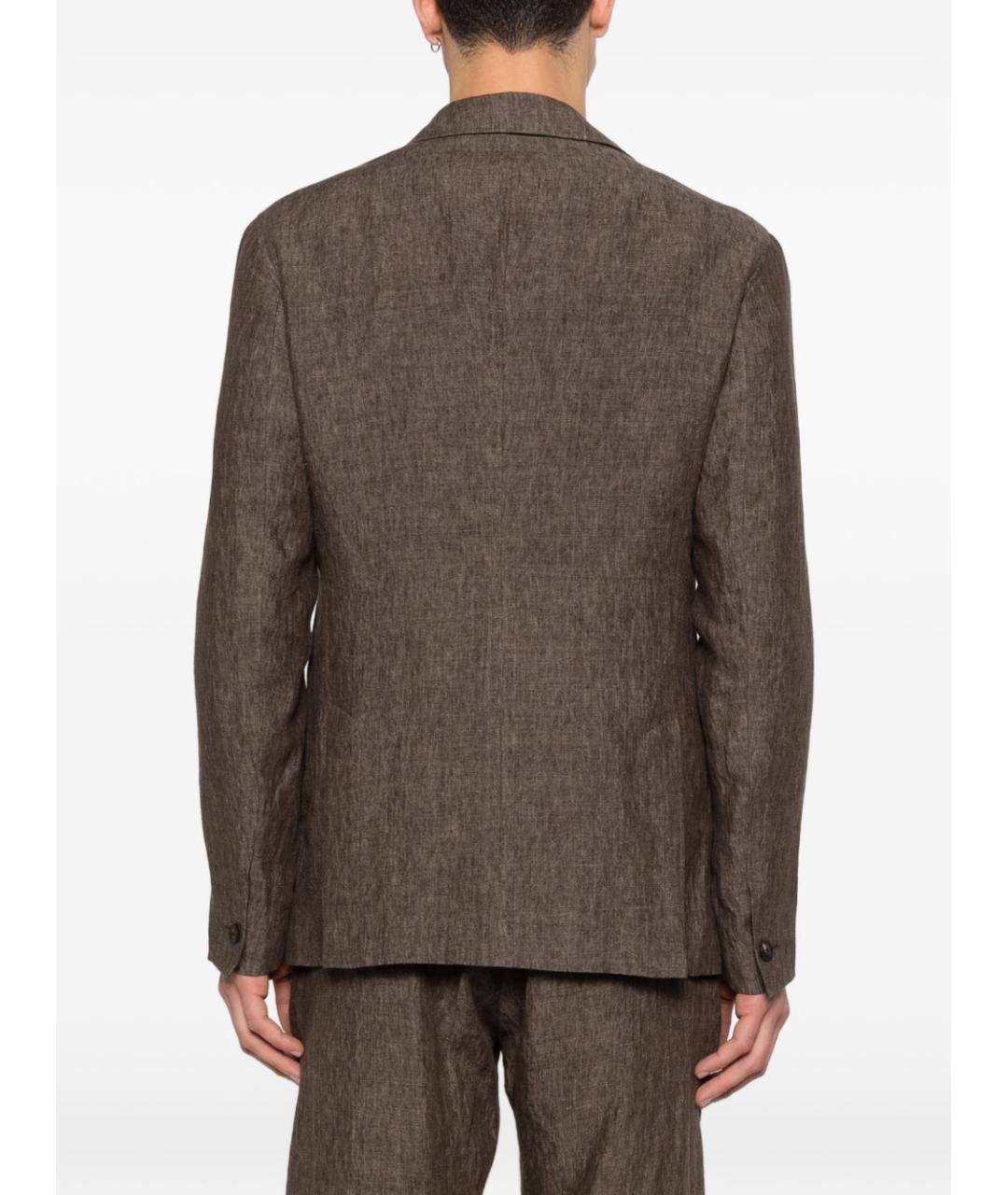 EMPORIO ARMANI Коричневый льняной пиджак, фото 5