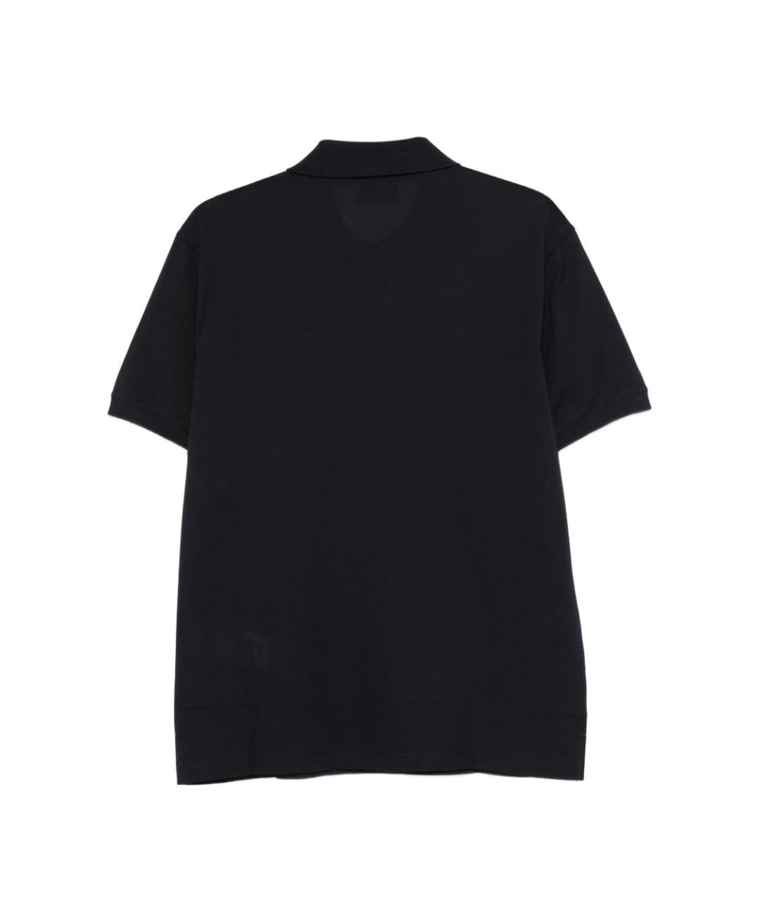 EMPORIO ARMANI Темно-синее хлопковое поло с коротким рукавом, фото 2