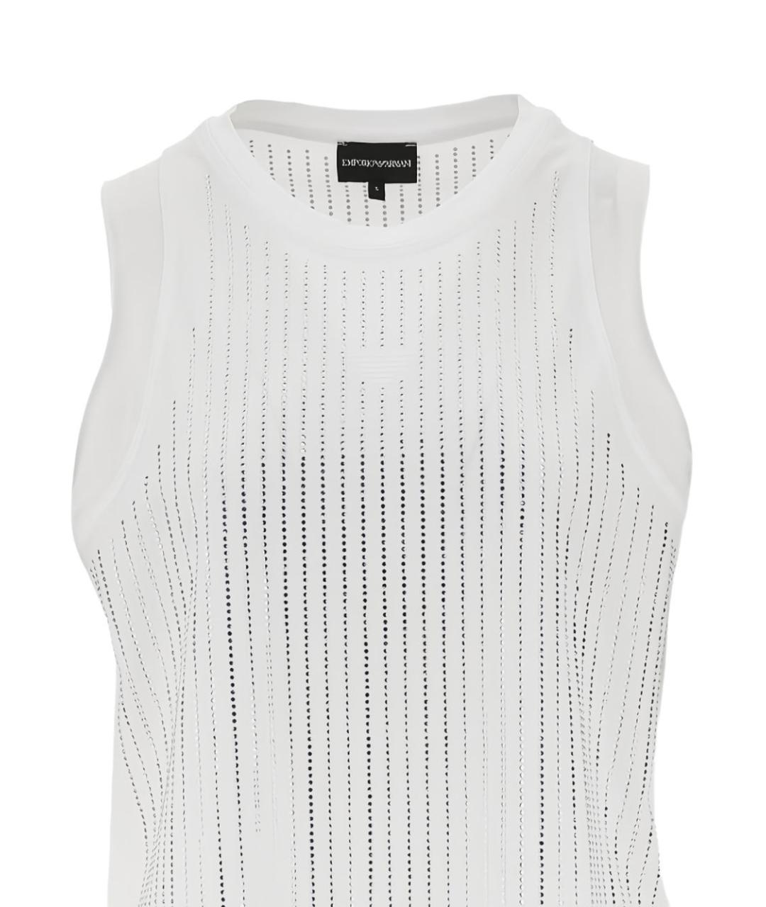 EMPORIO ARMANI Белая хлопковая майка, фото 2