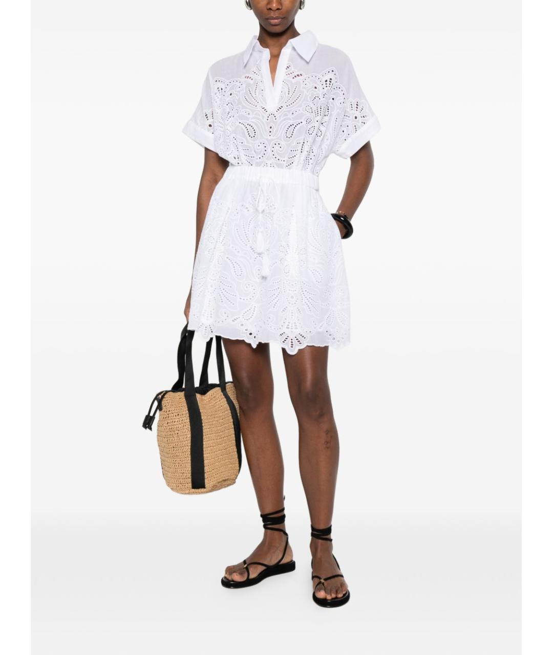 ERMANNO FIRENZE Белое хлопковое платье, фото 4