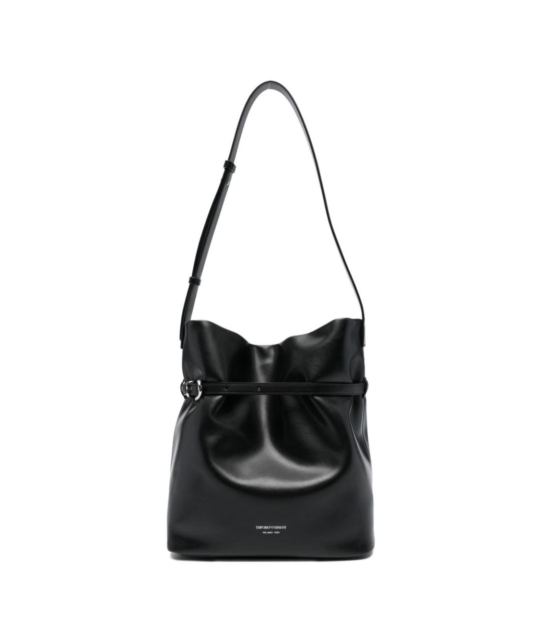 EMPORIO ARMANI Черная кожаная сумка тоут, фото 1