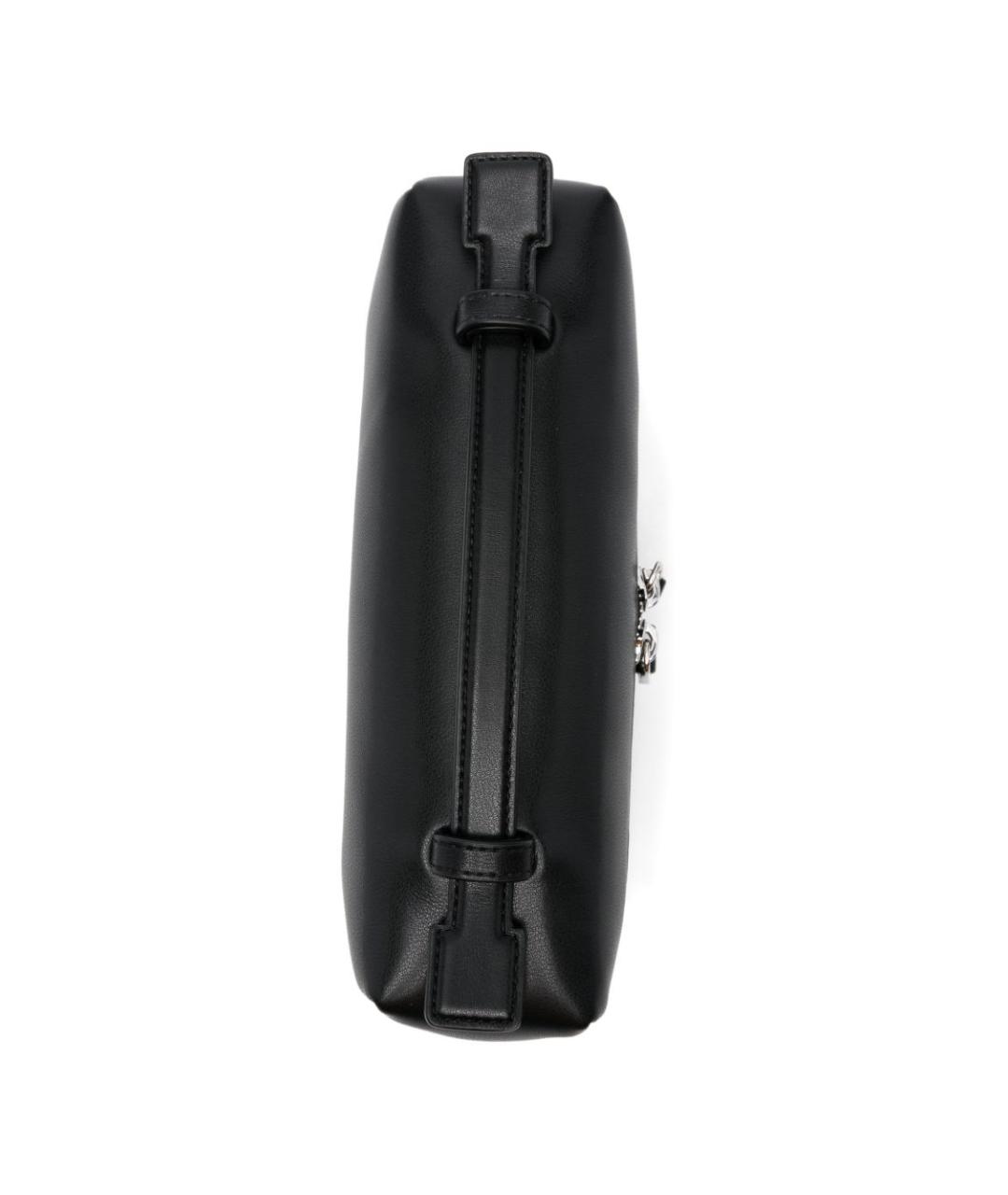 EMPORIO ARMANI Черная кожаная сумка с короткими ручками, фото 5