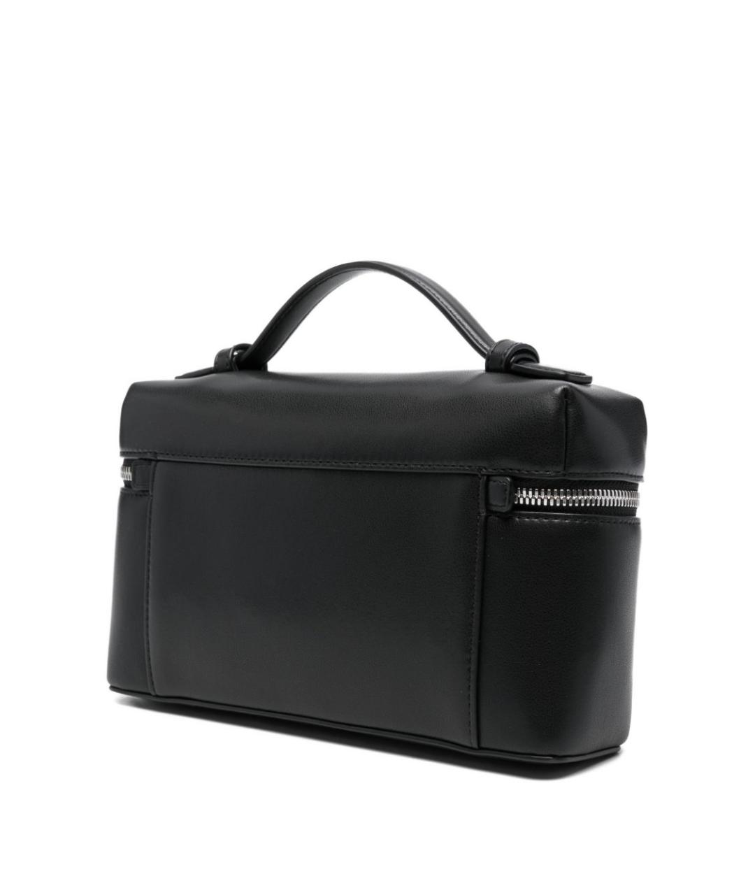 EMPORIO ARMANI Черная кожаная сумка с короткими ручками, фото 2