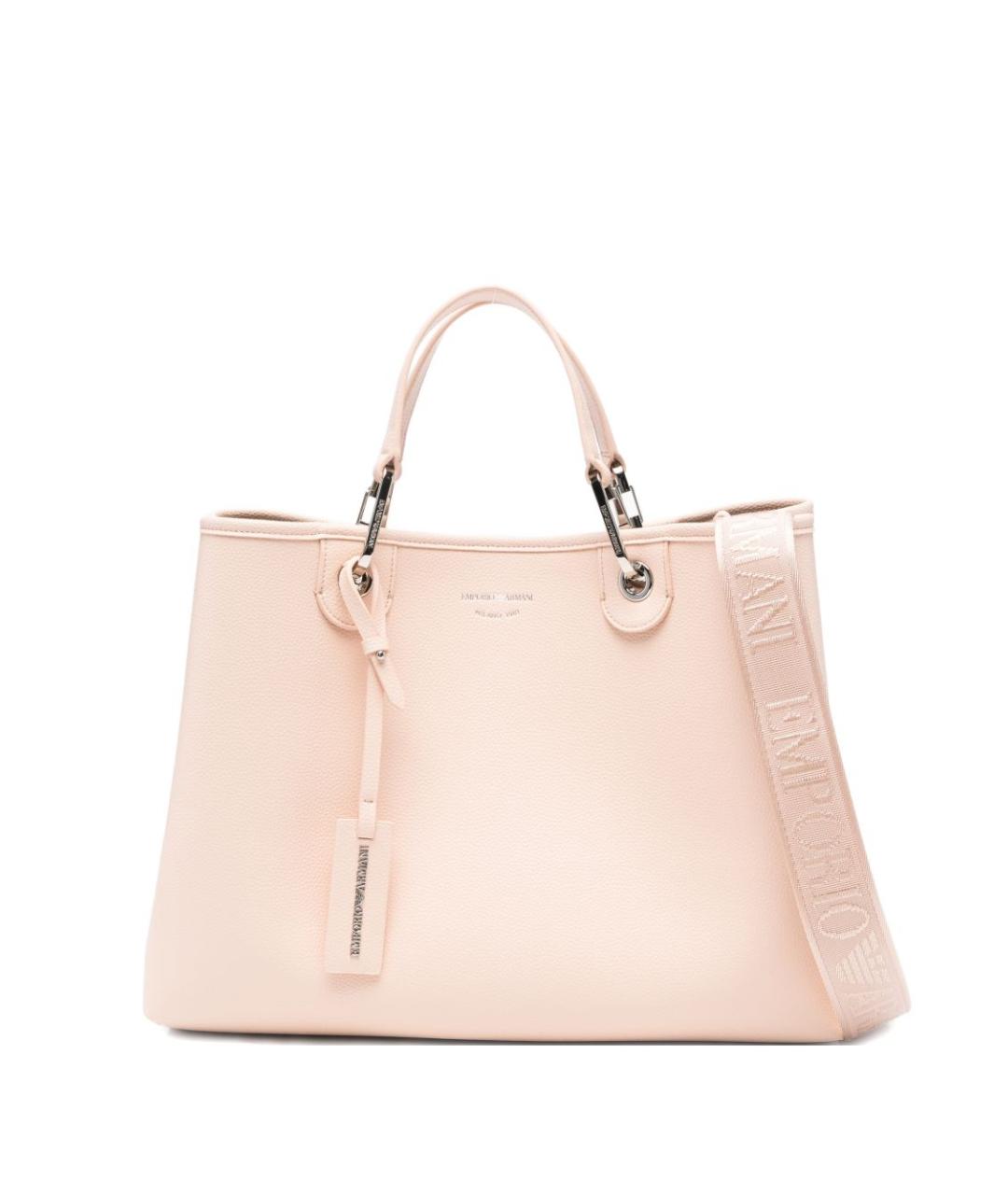 EMPORIO ARMANI Розовая сумка тоут из искусственной кожи, фото 1