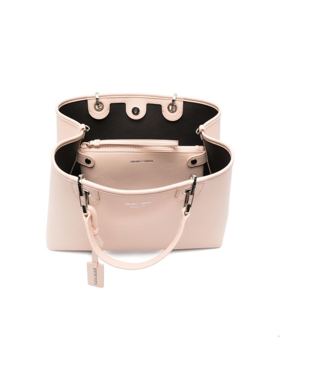 EMPORIO ARMANI Розовая сумка тоут из искусственной кожи, фото 2