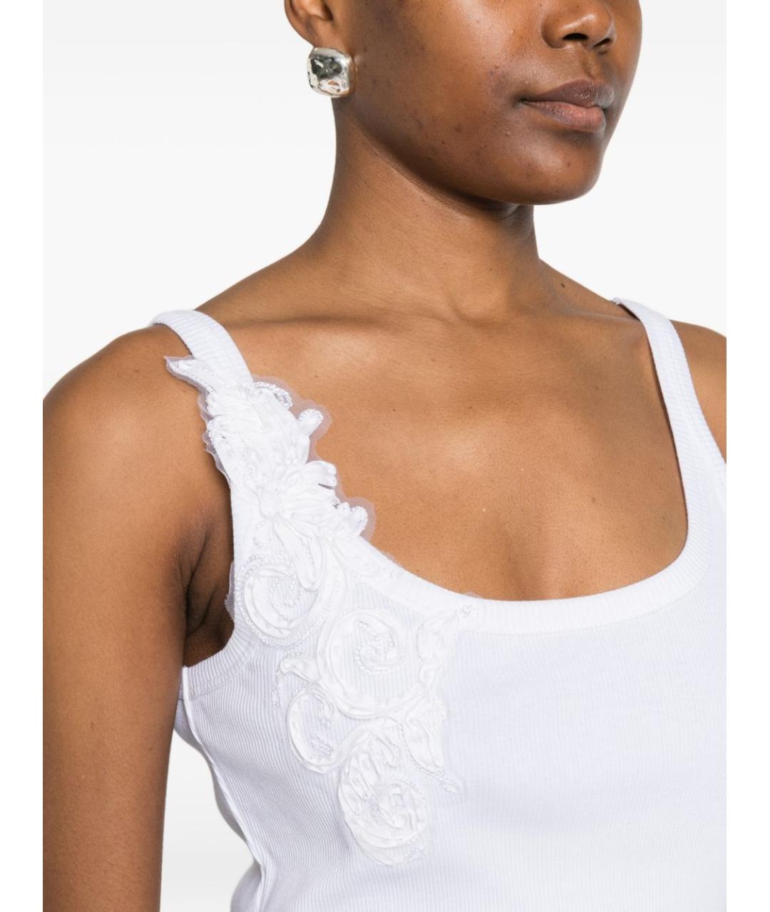 ERMANNO FIRENZE Белая хлопковая майка, фото 3