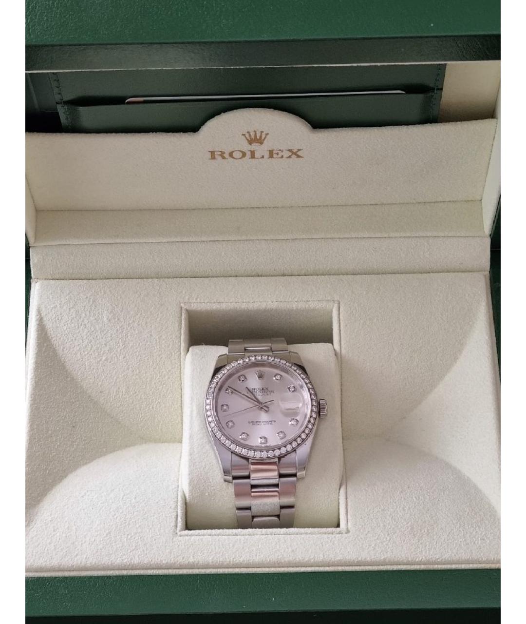 ROLEX Белые металлические часы, фото 6