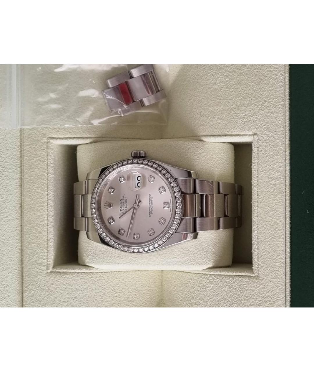 ROLEX Белые металлические часы, фото 5