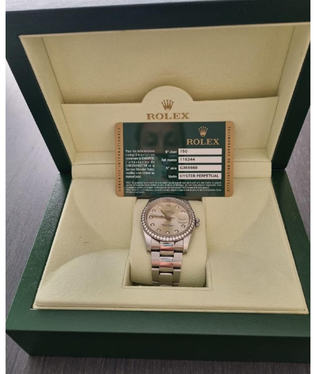 ROLEX Белые металлические часы, фото 4