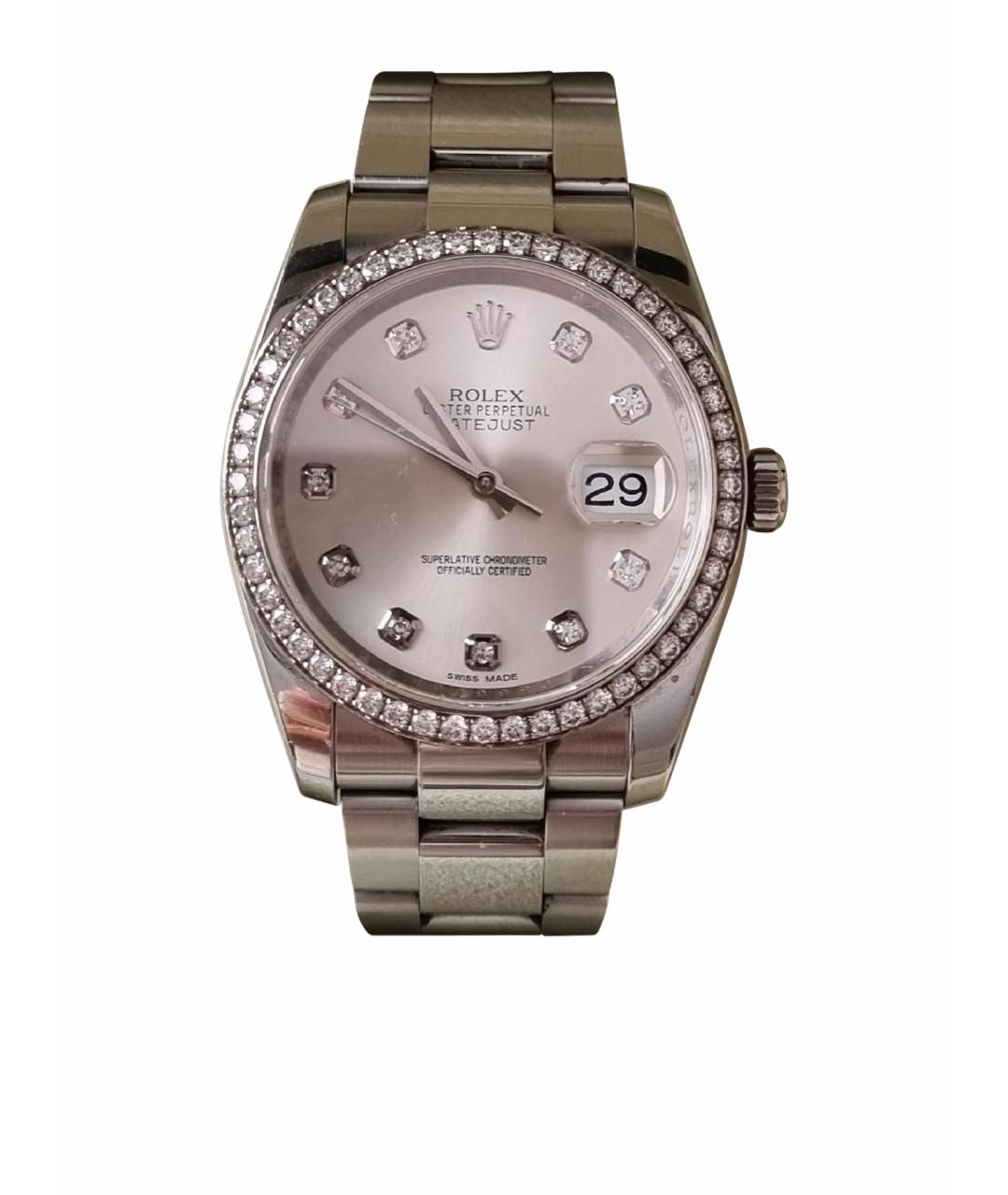 ROLEX Белые металлические часы, фото 1