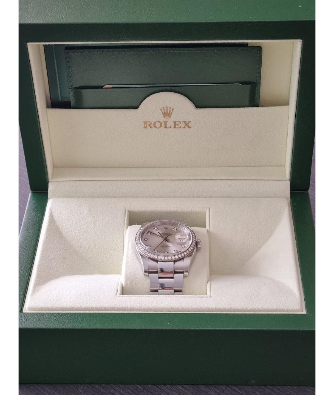 ROLEX Белые металлические часы, фото 8