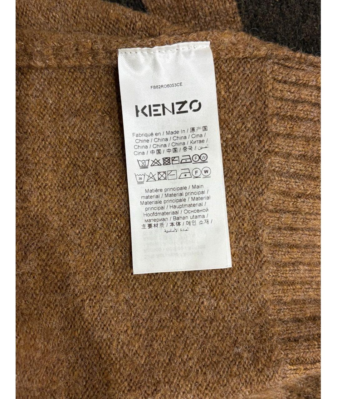 KENZO Коричневое шерстяное повседневное платье, фото 4