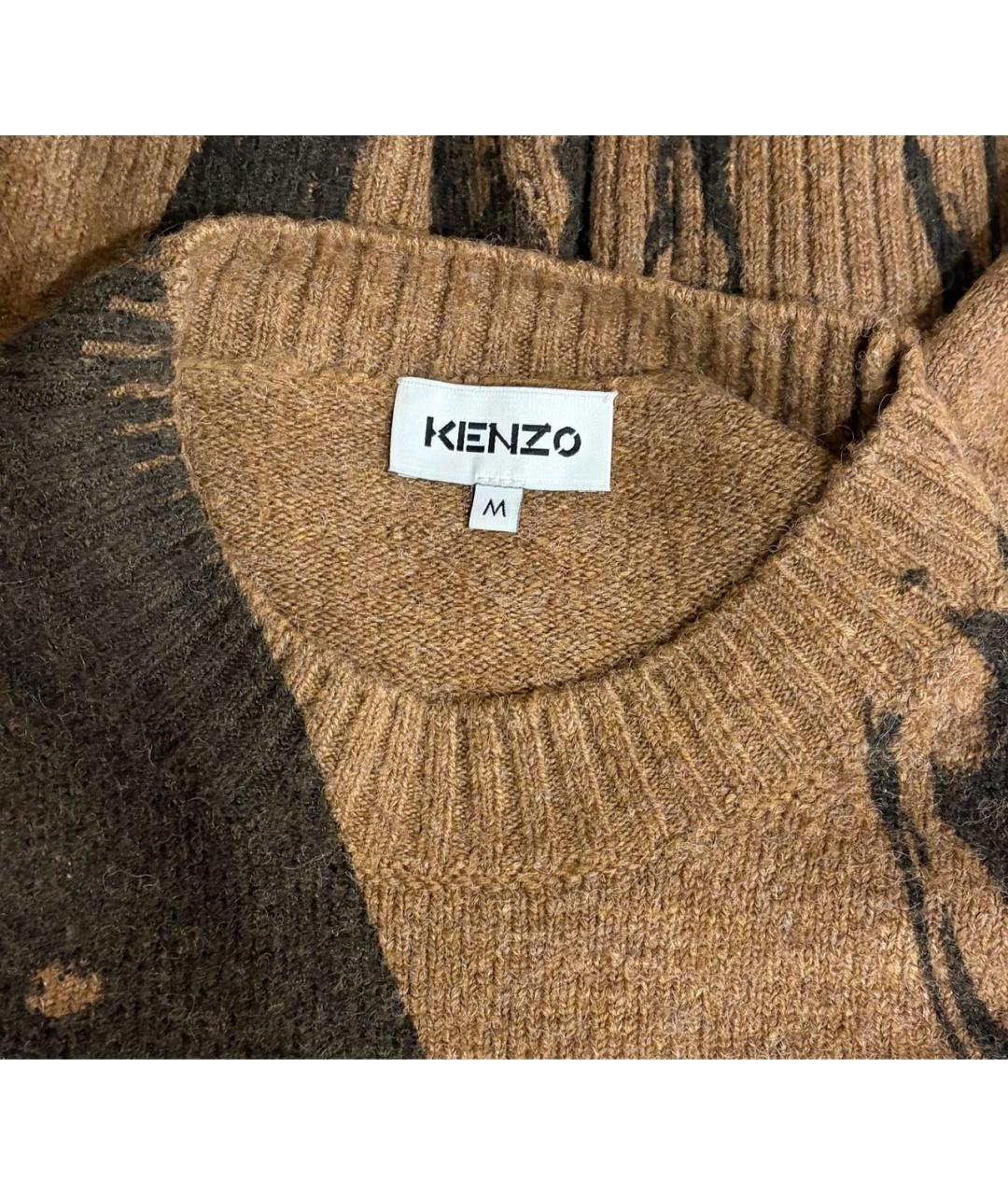 KENZO Коричневое шерстяное повседневное платье, фото 3