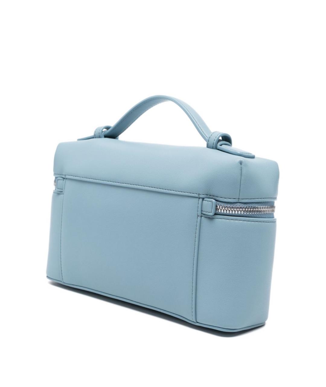 EMPORIO ARMANI Голубая кожаная сумка с короткими ручками, фото 4