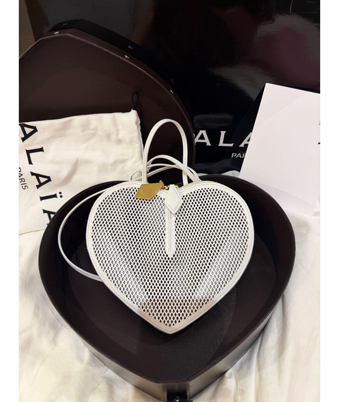 ALAIA Белая кожаная сумка через плечо, фото 9