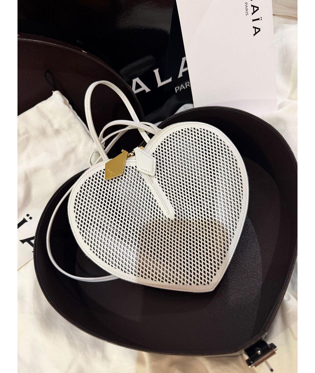 ALAIA Белая кожаная сумка через плечо, фото 7