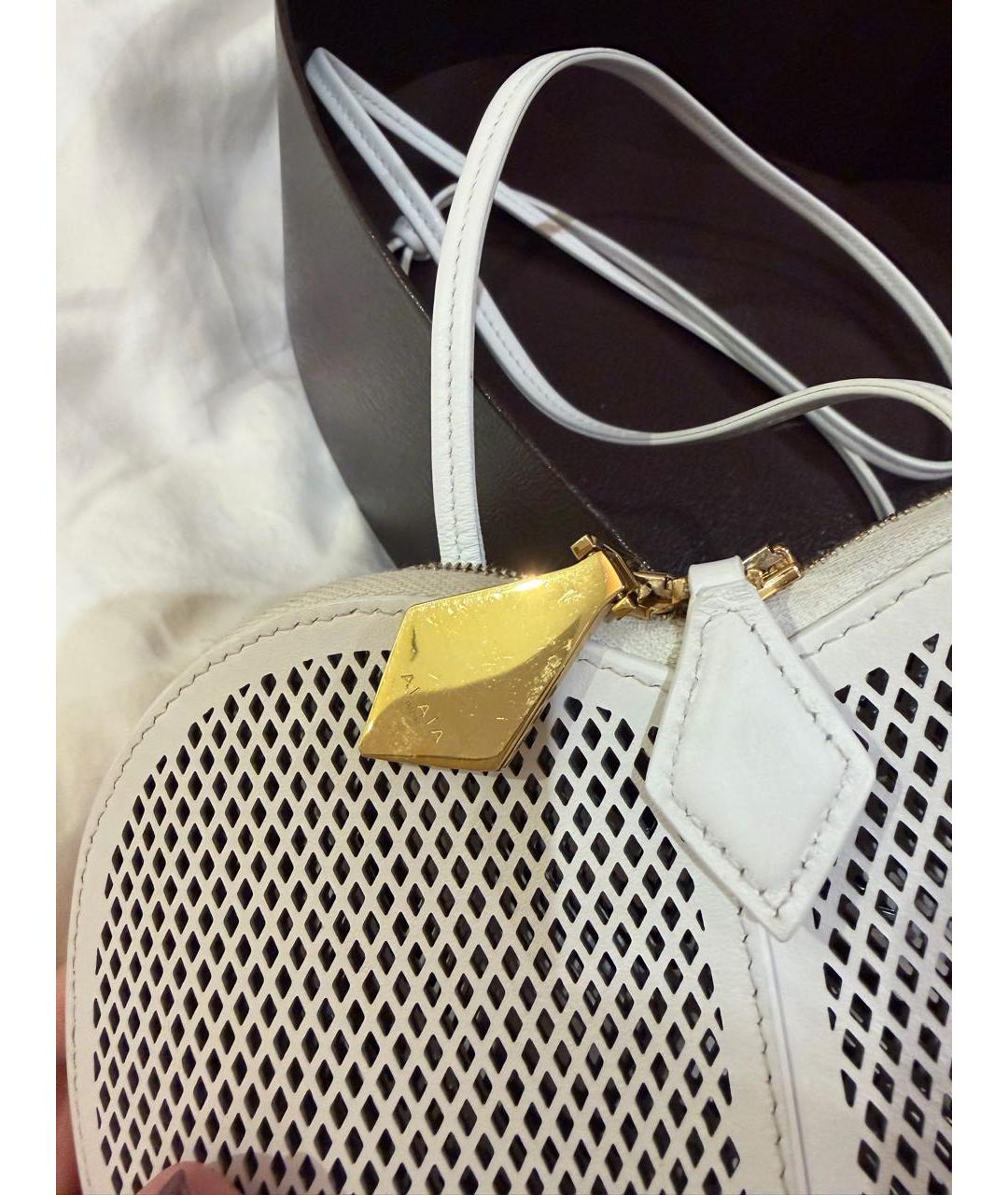 ALAIA Белая кожаная сумка через плечо, фото 5