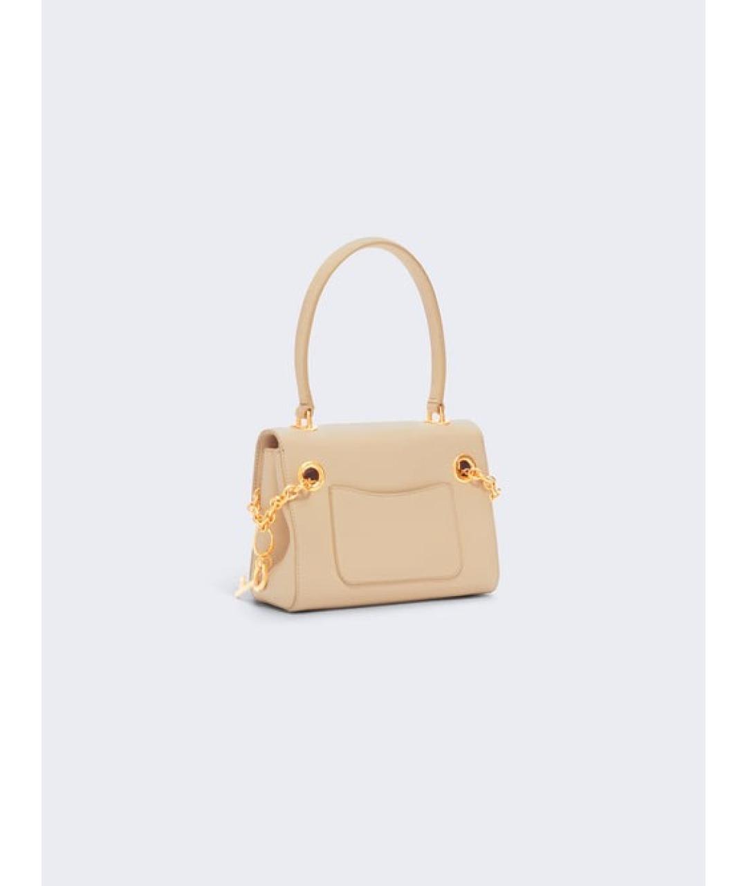 SCHIAPARELLI Бежевая кожаная сумка с короткими ручками, фото 2