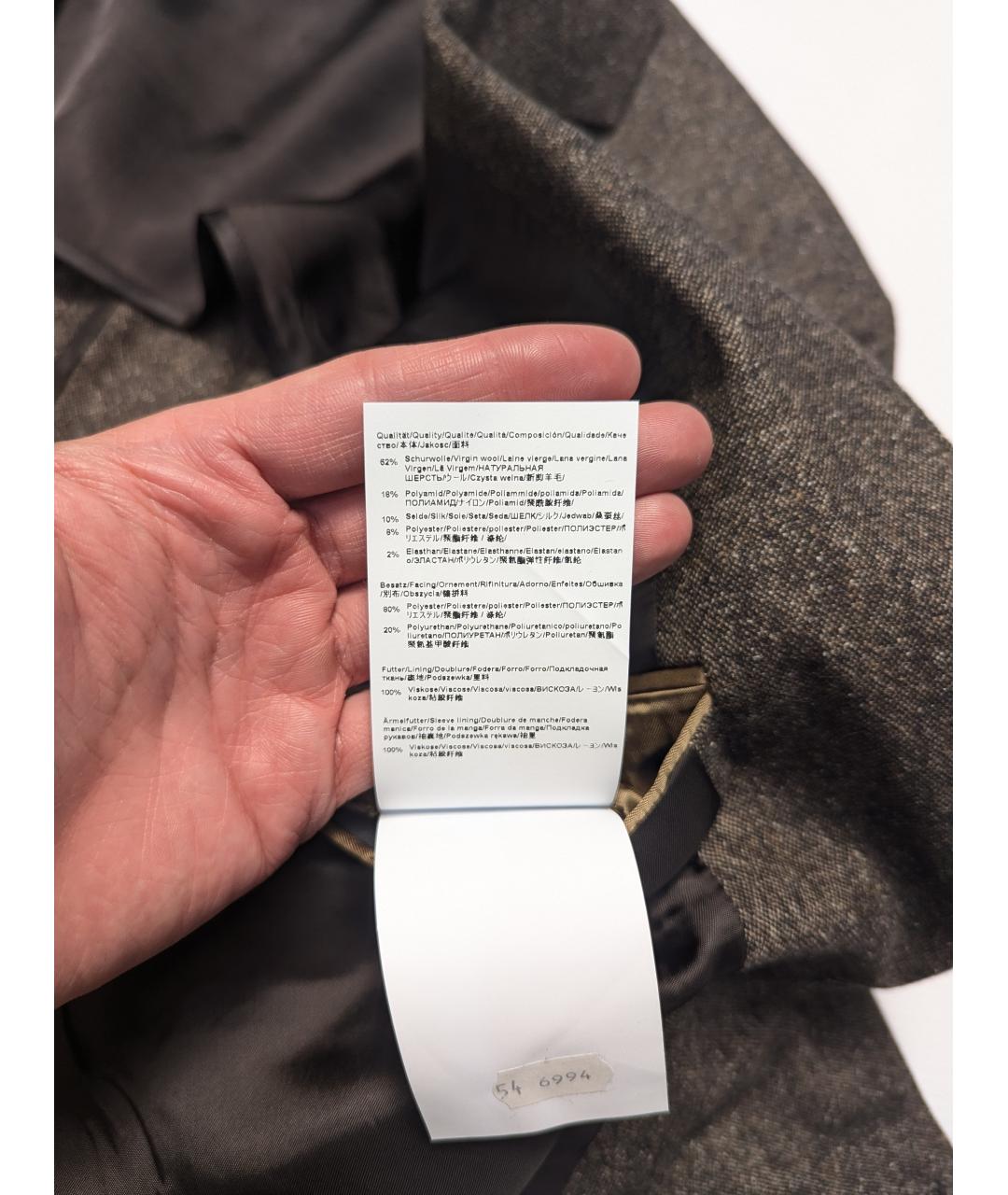 HUGO BOSS Коричневый шерстяной пиджак, фото 7