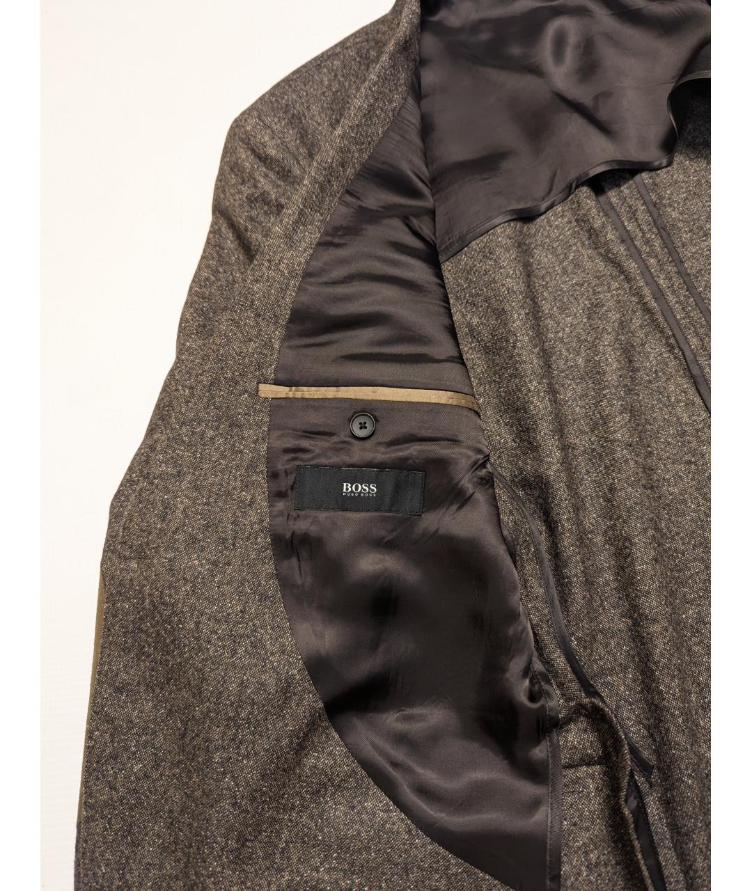 HUGO BOSS Коричневый шерстяной пиджак, фото 2
