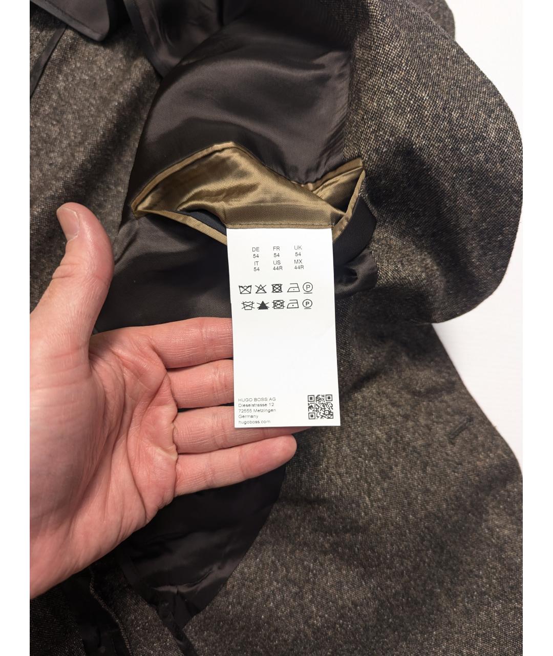 HUGO BOSS Коричневый шерстяной пиджак, фото 5