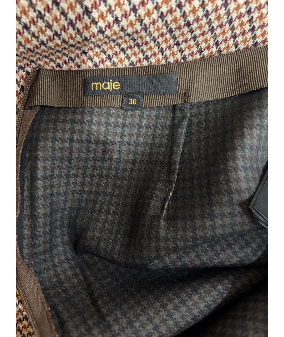 MAJE Мульти шерстяная юбка миди, фото 5