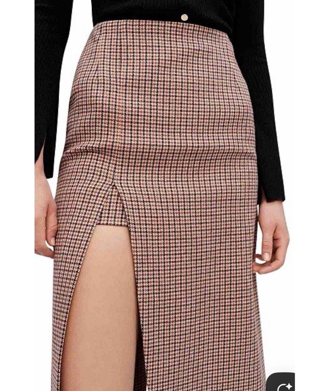 MAJE Мульти шерстяная юбка миди, фото 7